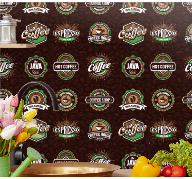 Love types of coffee 3D Wallpaper - TenStickers