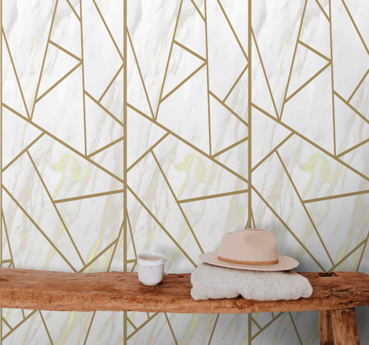 Marble Geometric Mosaic Marble Wallpaper - TenStickers