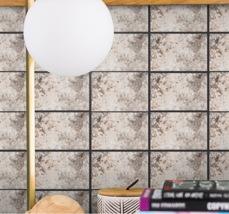 Marbled Tiles marble effect wallpaper - TenStickers