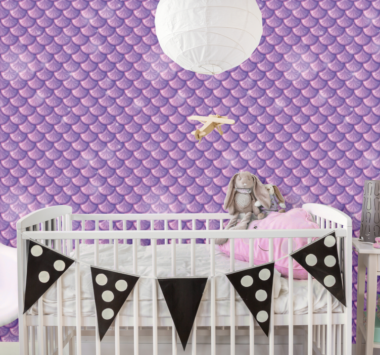Mermaid Scales wallpaper lilac - TenStickers