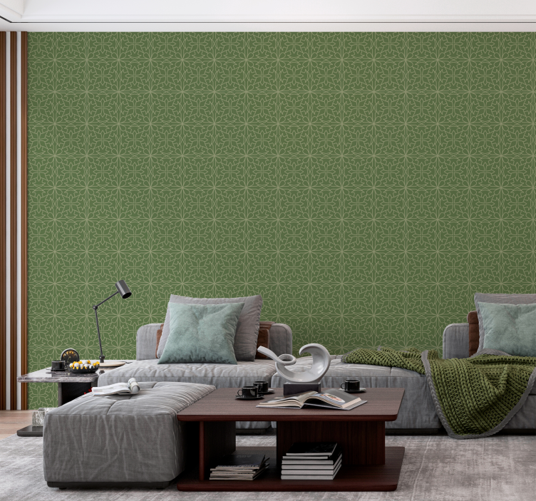 minimalist damask pattern Baroque wallpaper - TenStickers