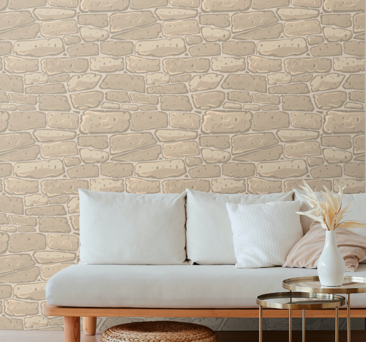 Modern rustic stone pattern Stone Wallpaper - TenStickers