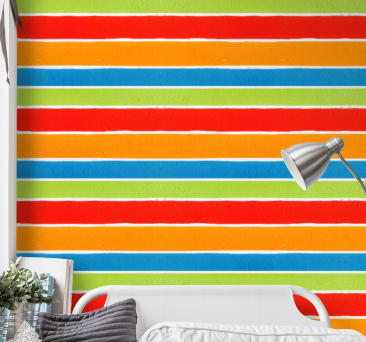 Multicolor Stripes wallpaper striped - TenStickers