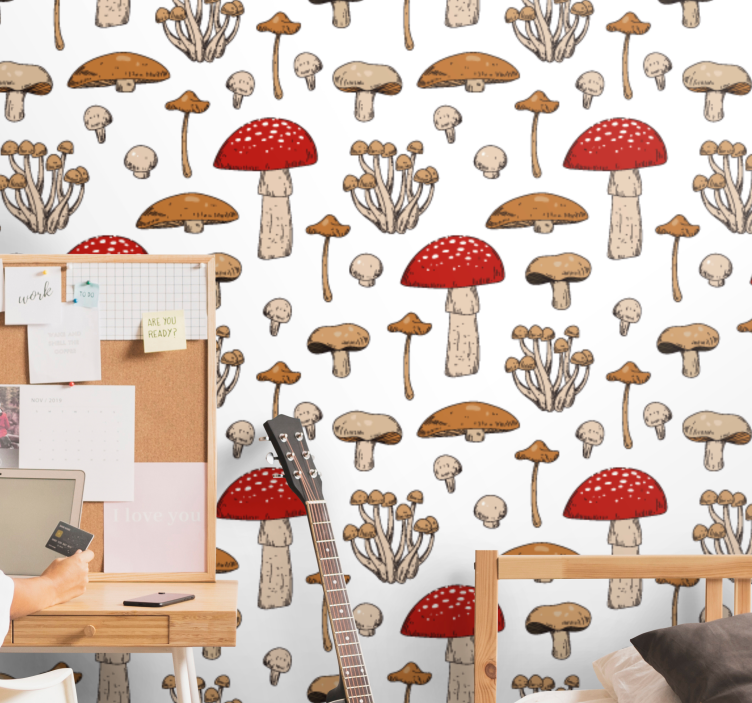 Mushroom Variety animals wallpaper - TenStickers