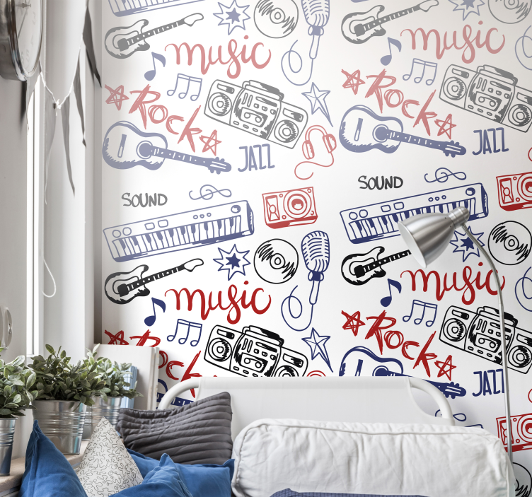 Musical instruments teen bedroom wallpaper - TenStickers