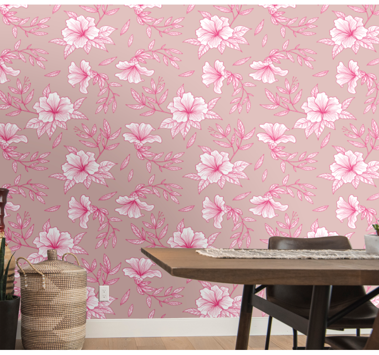 Neon Pink lotus Flower Wallpaper - TenStickers