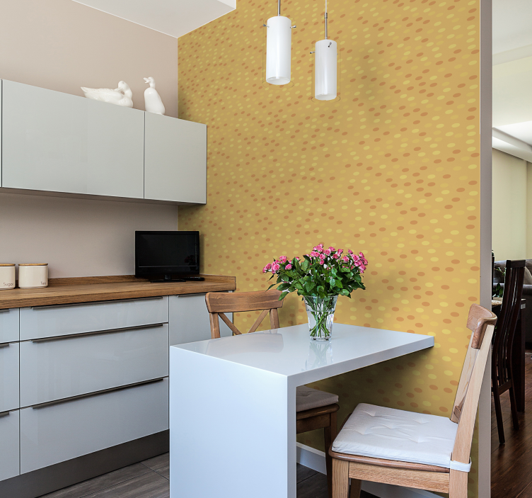 Oranges in circles kitchen Moon Wallpaper - TenStickers