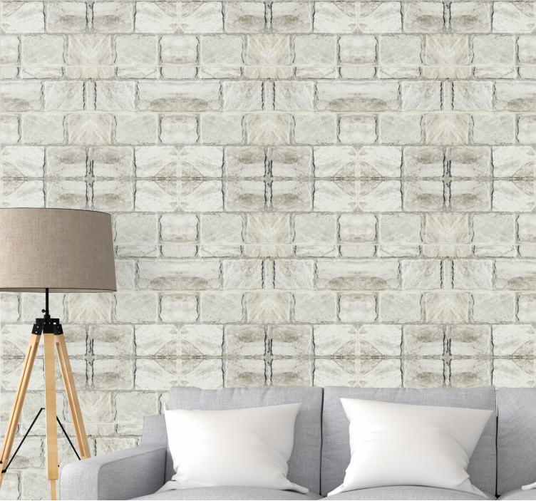 Organise brick pattern stone effect wallpaper - TenStickers