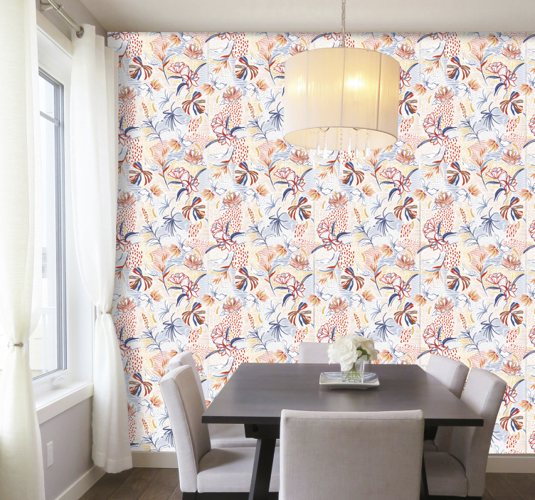 Ornamental and floral pattern Room Wallpaper - TenStickers