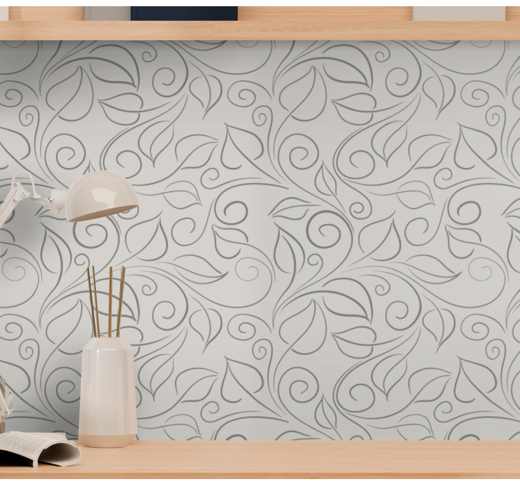 Ornamental Foliage leaves wallpaper - TenStickers