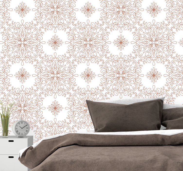 Ornate Floral floral wallpaper - TenStickers