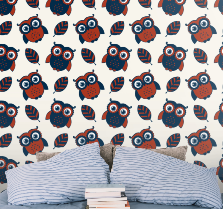 Owl Pattern Design animals wallpaper - TenStickers