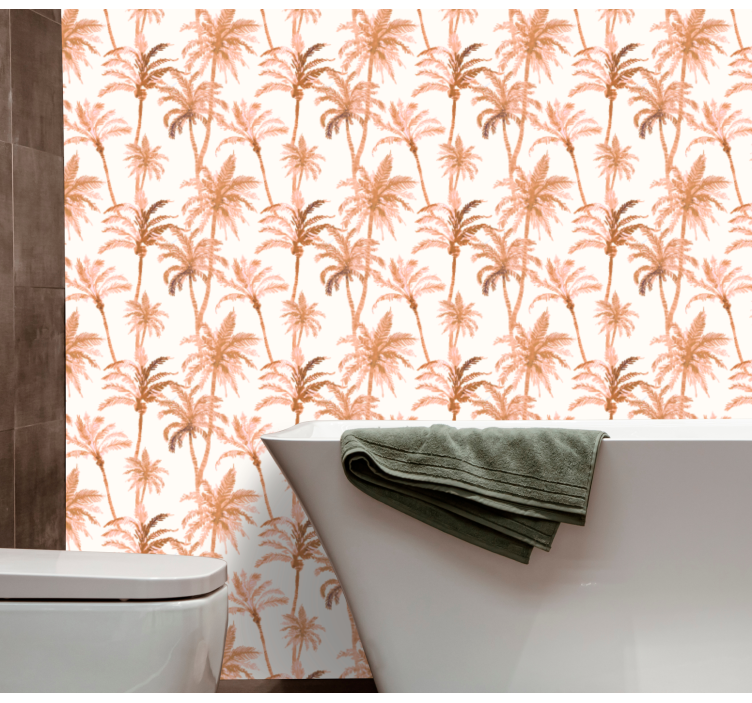 Palm Silhouettes bathroom wallpaper - TenStickers