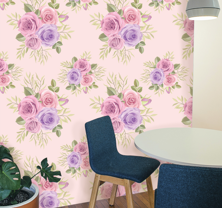 Pastel Floral Ensemble flowers wallpaper - TenStickers