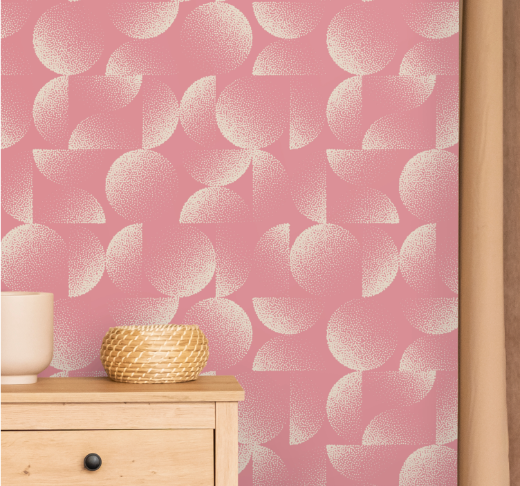 Pastel semicircles living room wallpaper - TenStickers