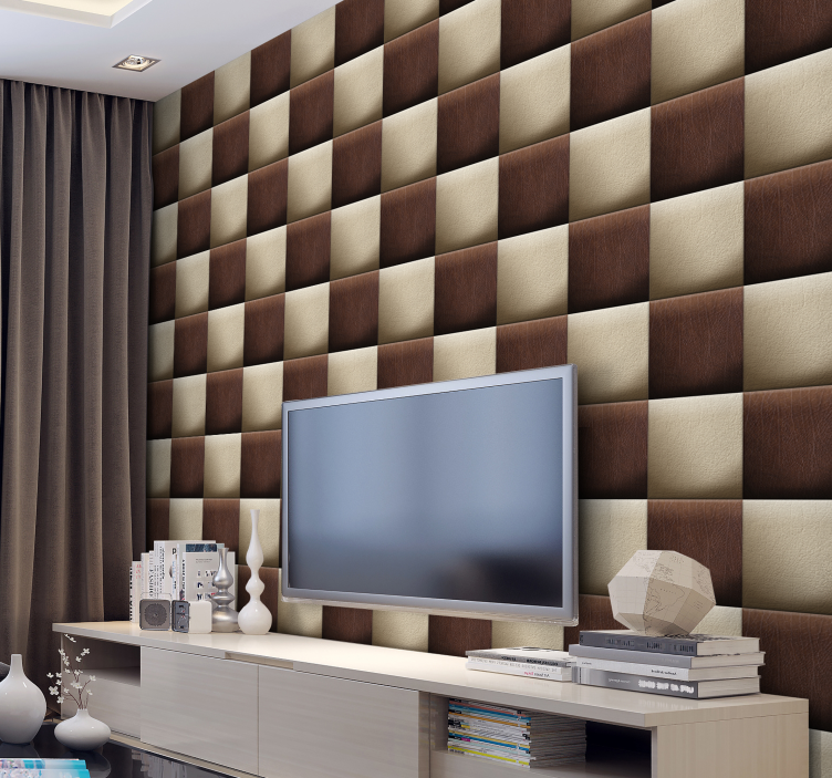 Pattern Wallpaper - Chocolate chessboard - TenStickers