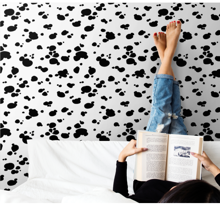 Paw Print Pattern cute dog wallpaper - TenStickers