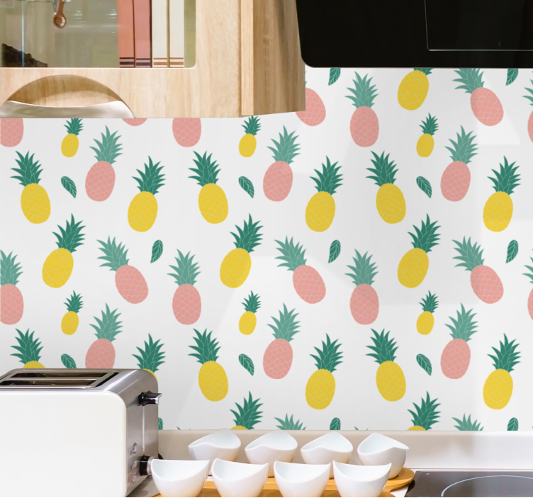 Pineapple fruits design Kitchen Wallpaper - TenStickers
