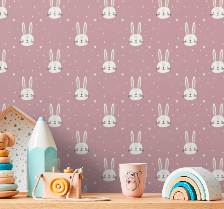 Pink "Boho" pattern Childrens wallpaper - TenStickers