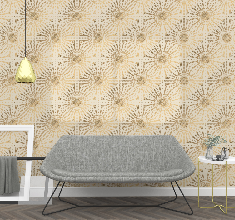 Radiant Sunburst ornamental wallpaper - TenStickers