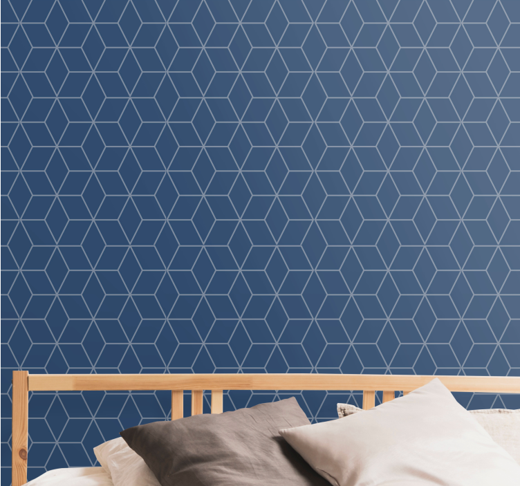 'Rasch' textured geometric navy wallpaper - TenStickers