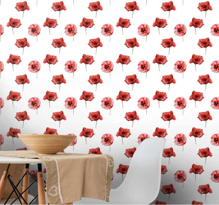 Red and black watercolor flower Wallpaper - TenStickers