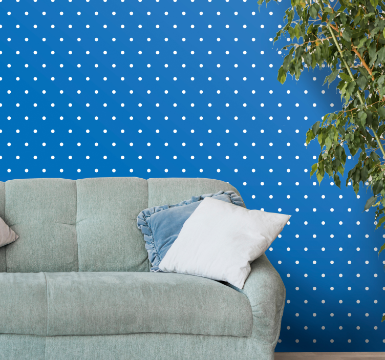 Blue background Spotty Wallpaper - TenStickers