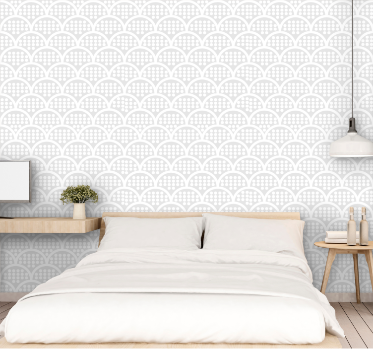 Scandinavian minimalism white dotted  wallpaper - TenStickers