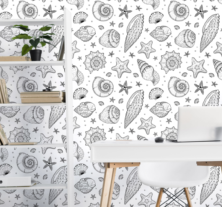Sea Shell Patterns nature wallpaper - TenStickers