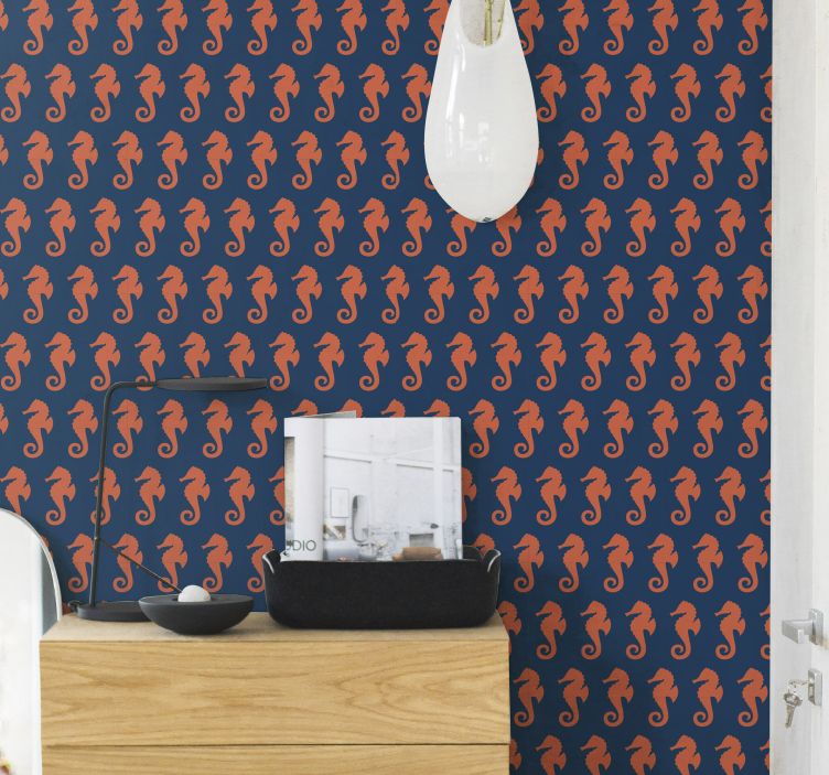 Seahorse Motif animal wallpaper - TenStickers