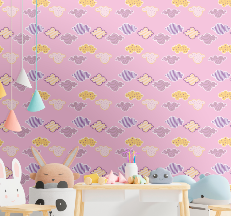 Seamless cloud pattern kids Childrens Wallpaper - TenStickers