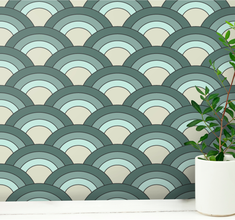 Semicircle Patterns wallpaper geometric - TenStickers