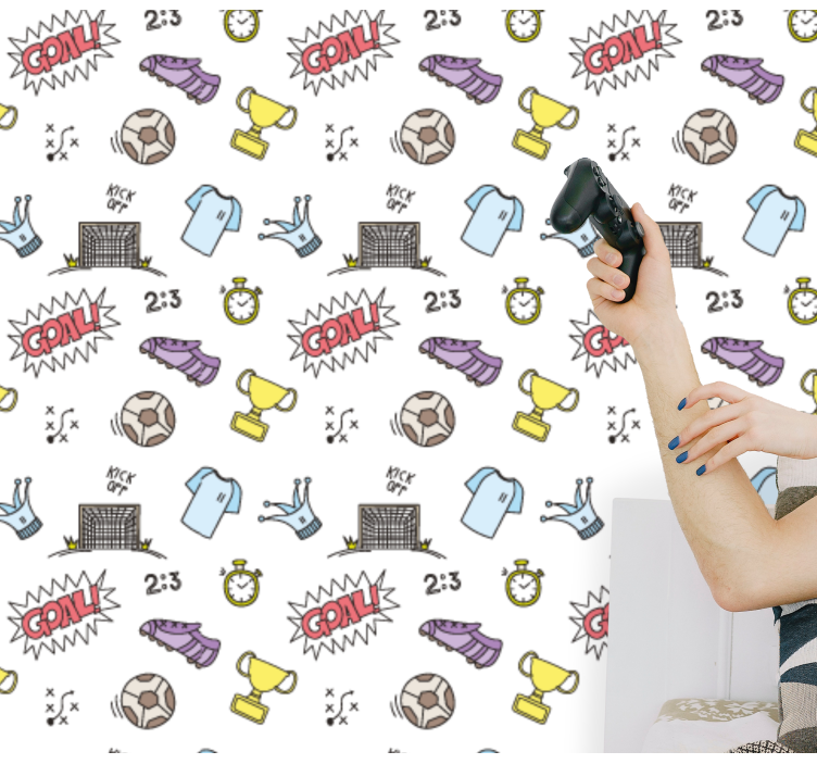 Soccer Fun Theme nursery room wallpaper - TenStickers