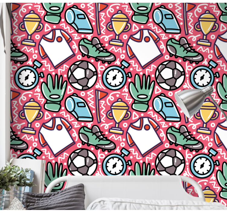 Soccer Motif Ensemble contemporary wallpaper - TenStickers