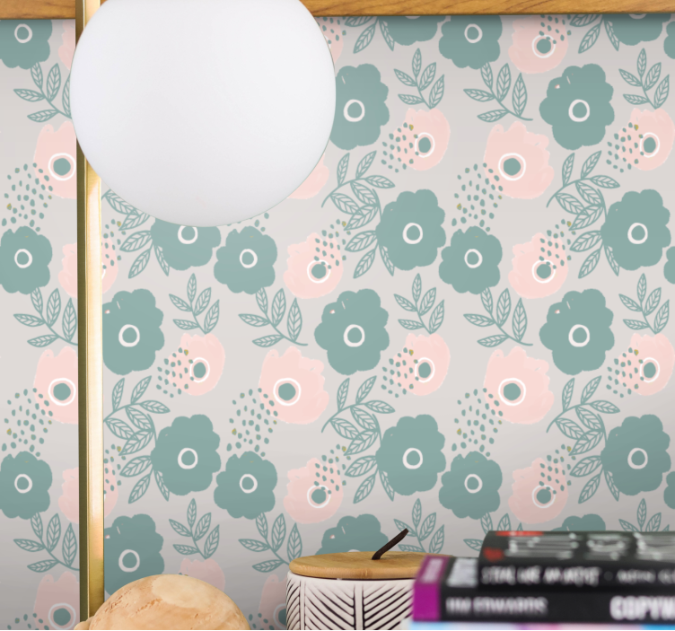 Soft patterns floral wallpaper - TenStickers