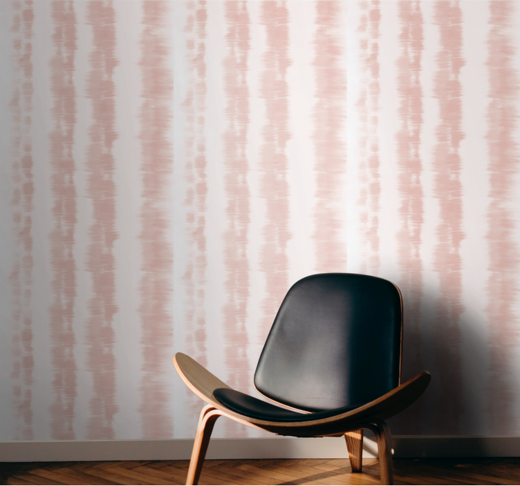 Soft pink pattern wallpaper vertically striped - TenStickers
