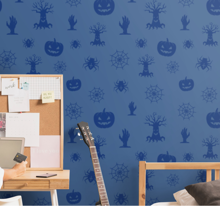 Spooky Motifs cute halloween wallpaper - TenStickers