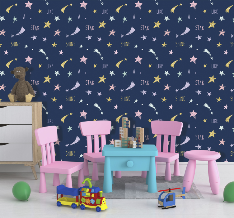 Starry Inspirational nursery room wallpaper - TenStickers