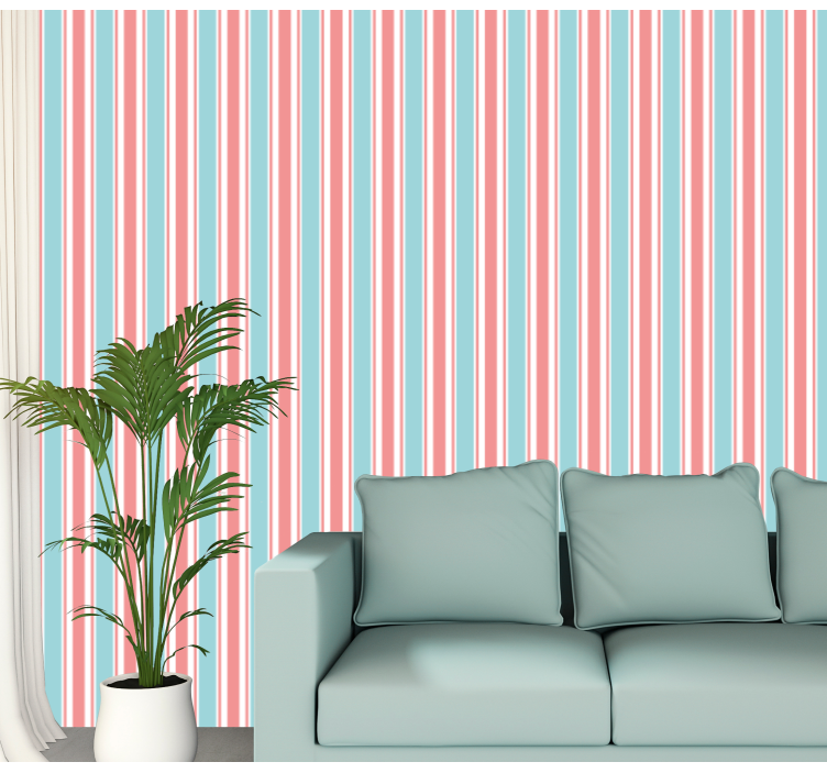 Striped Seamless Pattern wallpaper vertically striped - TenStickers