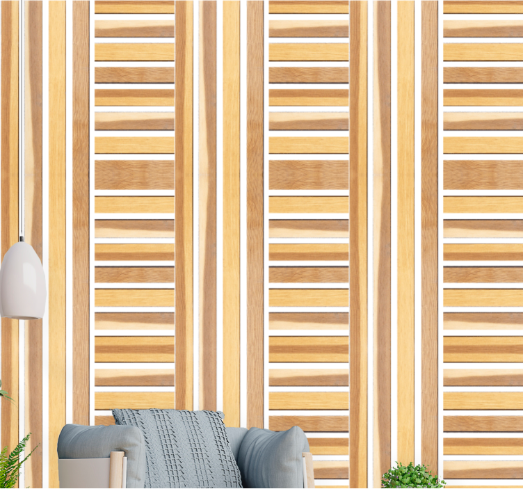 Lined Wood wallpaper striped - TenStickers
