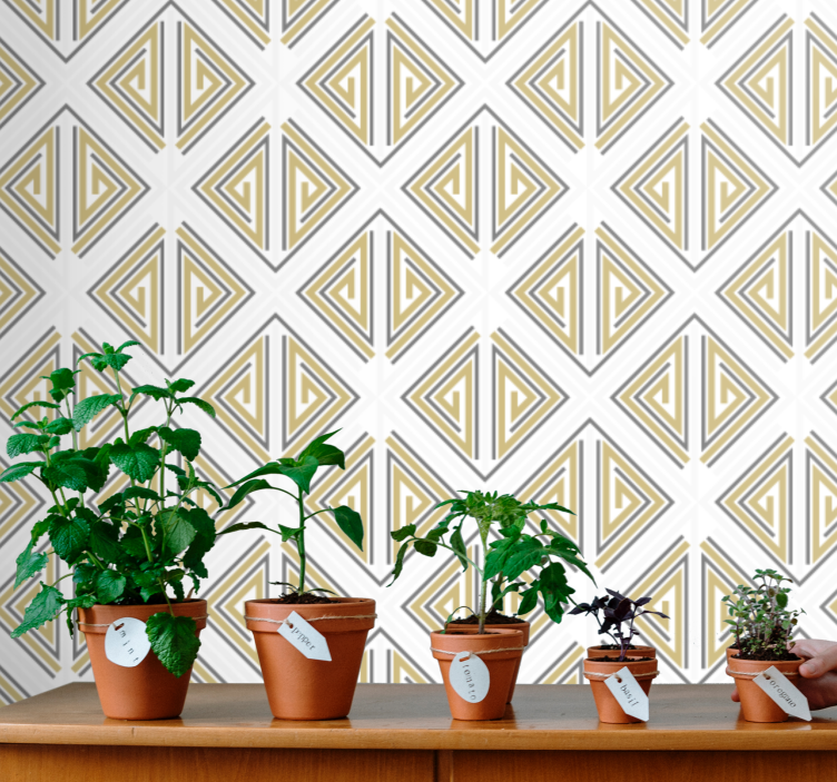 Stylized Triangular Patterns wallpaper geometric - TenStickers