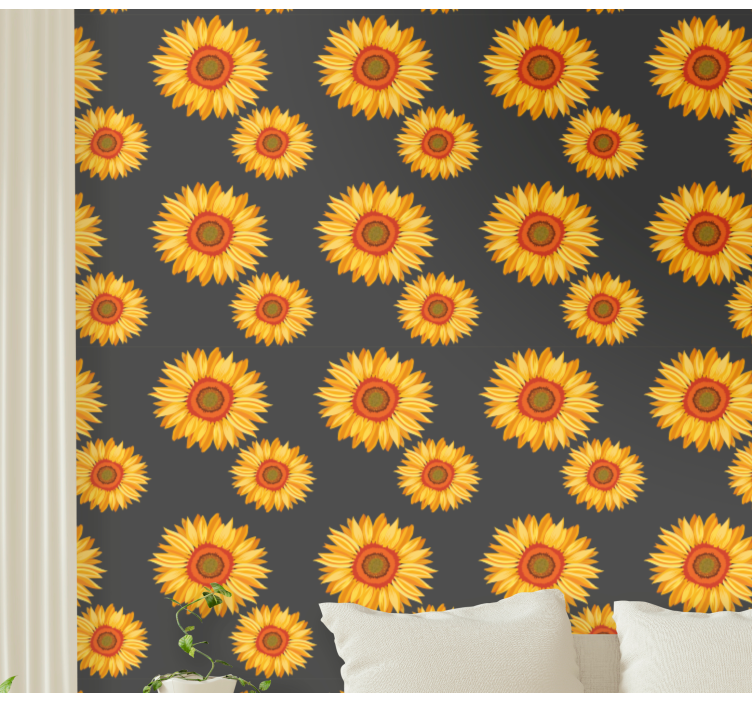 Sunflower Elegance flowers wallpaper - TenStickers