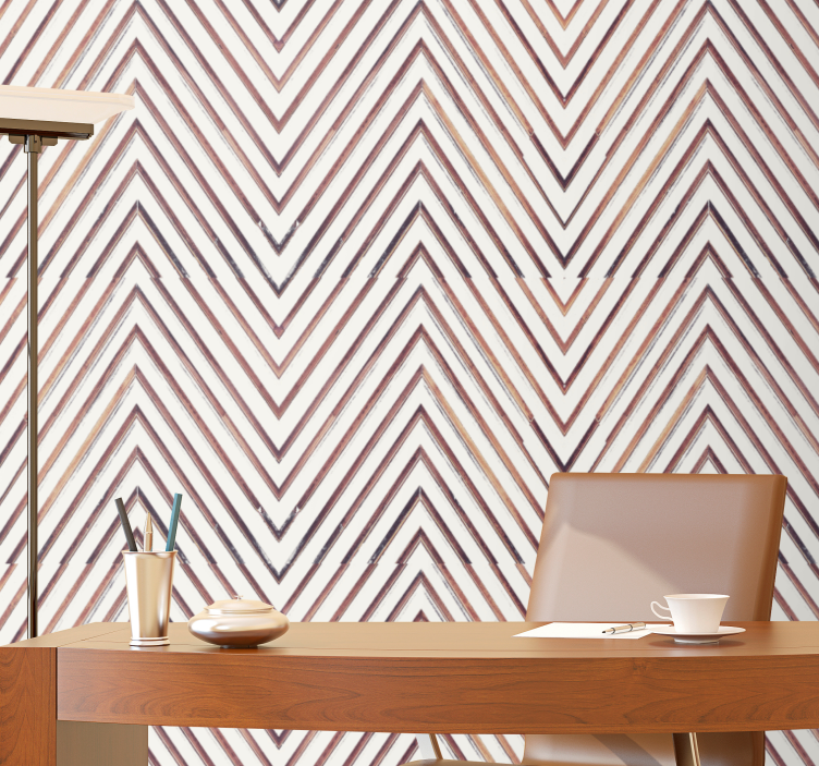 Teak in herringbone  wood effect  wallpaper - TenStickers