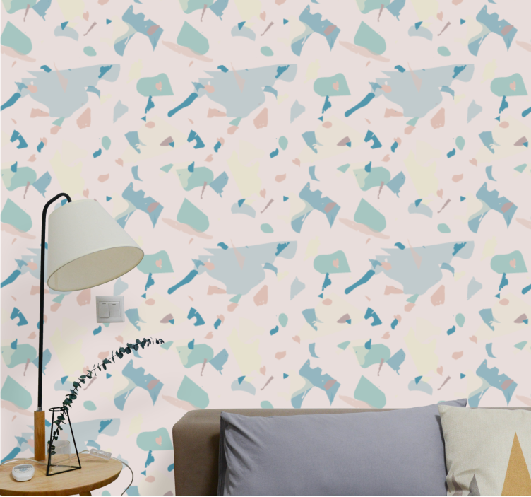 Terrazzo tiles and slabs Living room wallpaper - TenStickers