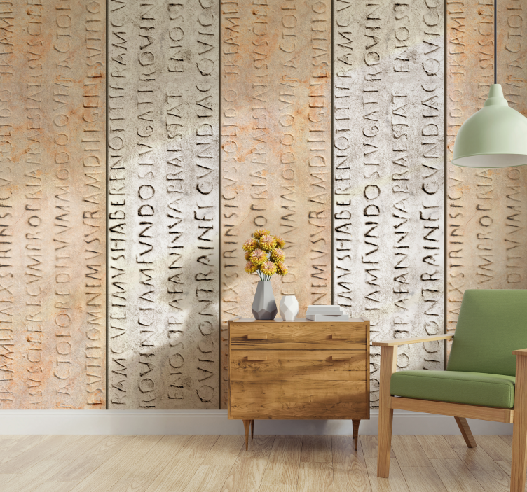 Textured Letter Relief lettering wallpaper - TenStickers