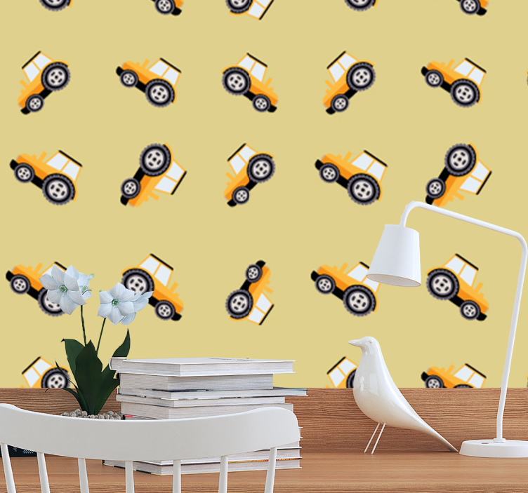 Tractor wood wallpaper - TenStickers