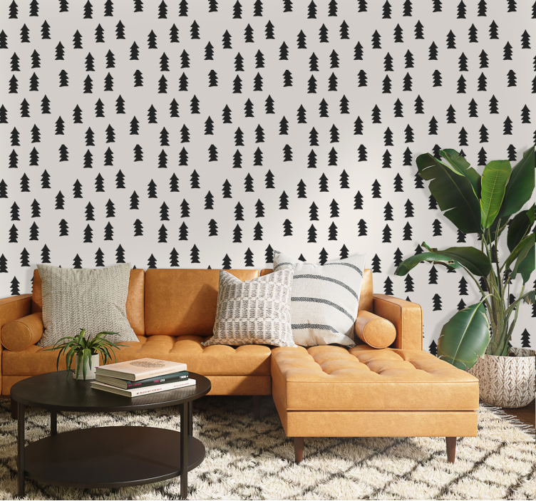 Trees pattern Nature wallpaper - TenStickers