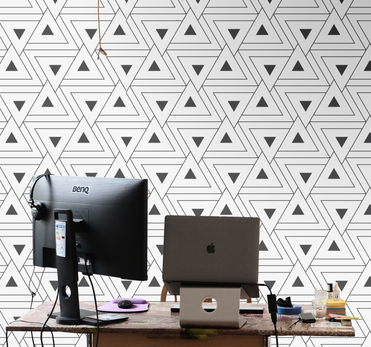 Triangular Pattern wallpaper geometric - TenStickers
