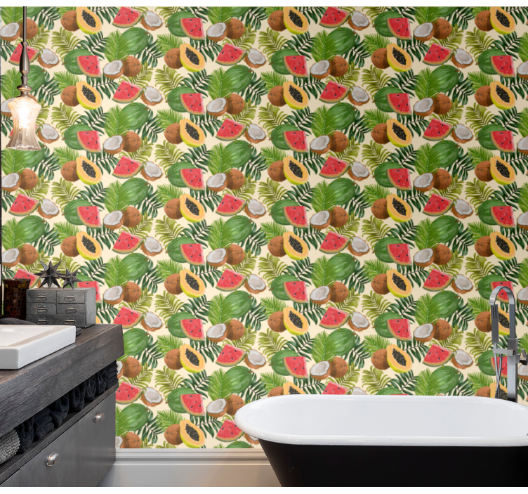 Tropical fruits  Bathroom Wallpaper - TenStickers