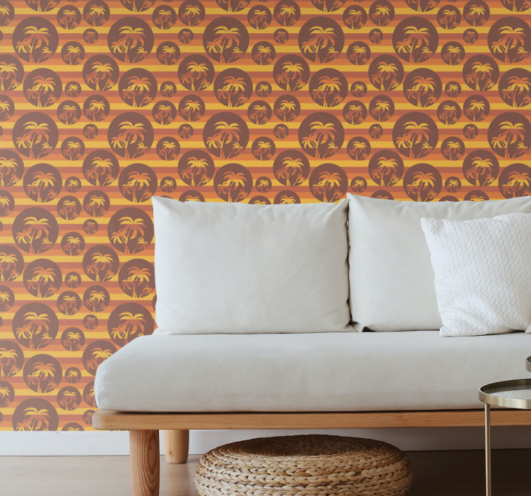 Tropical Paradise Pattern retro wallpaper - TenStickers